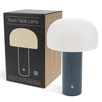 tischlampe in pilzform mit usb-ladefunktion - blau