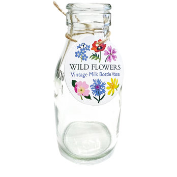 vase bouteille de lait scolaire - wild flowers