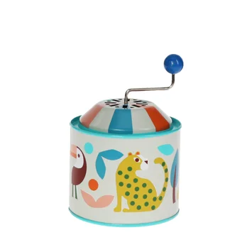 winding tin music box - wild wonders winding tin music box - wild wonders