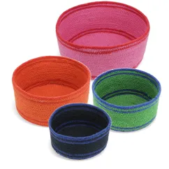 paniers de rangement en jute tressé (lot de 4) - multicolore paniers de rangement en jute tressé (lot de 4) - multicolore