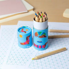 tube de crayons de couleur - sunny sausage dog