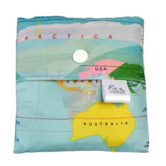 recycled foldaway shopper bag - world map recycled foldaway shopper bag - world map