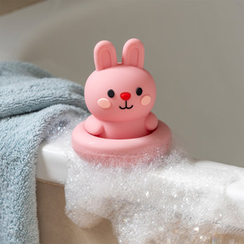 jouet de bain en silicone - lapin rose
