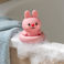 jouet de bain en silicone - lapin rose