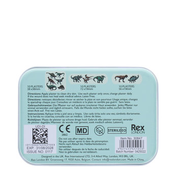 children's plasters in a tin (30 pcs) - prehistoric land