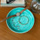 enamel trinket dish (17.5cm) - aqua