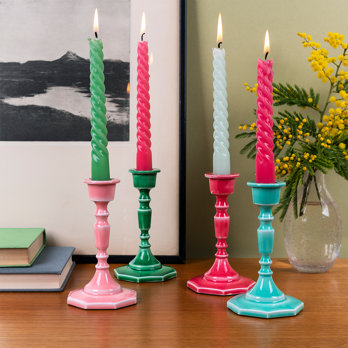 emaille-kerzenständer (13 cm) – lebhaftem pink