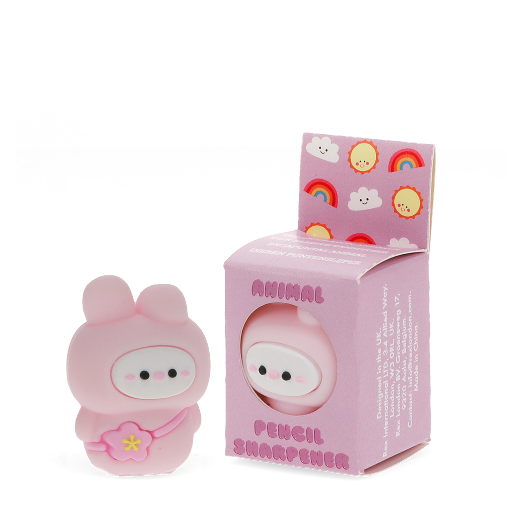 taille-crayon animal adorable - lapin rose