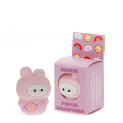 taille-crayon animal adorable - lapin rose