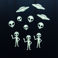 glow in the dark stick-on shapes (box of 25) - aliens