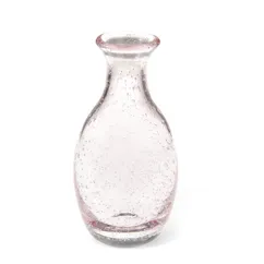 vase en verre bullé soufflé à la main (14 cm) - rose vase en verre bullé soufflé à la main (14 cm) - rose