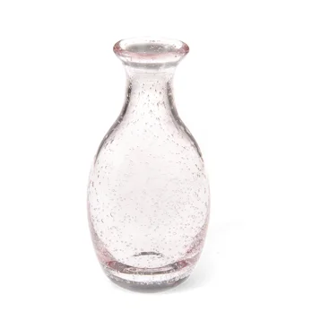vase en verre bullé soufflé à la main (14 cm) - rose vase en verre bullé soufflé à la main (14 cm) - rose