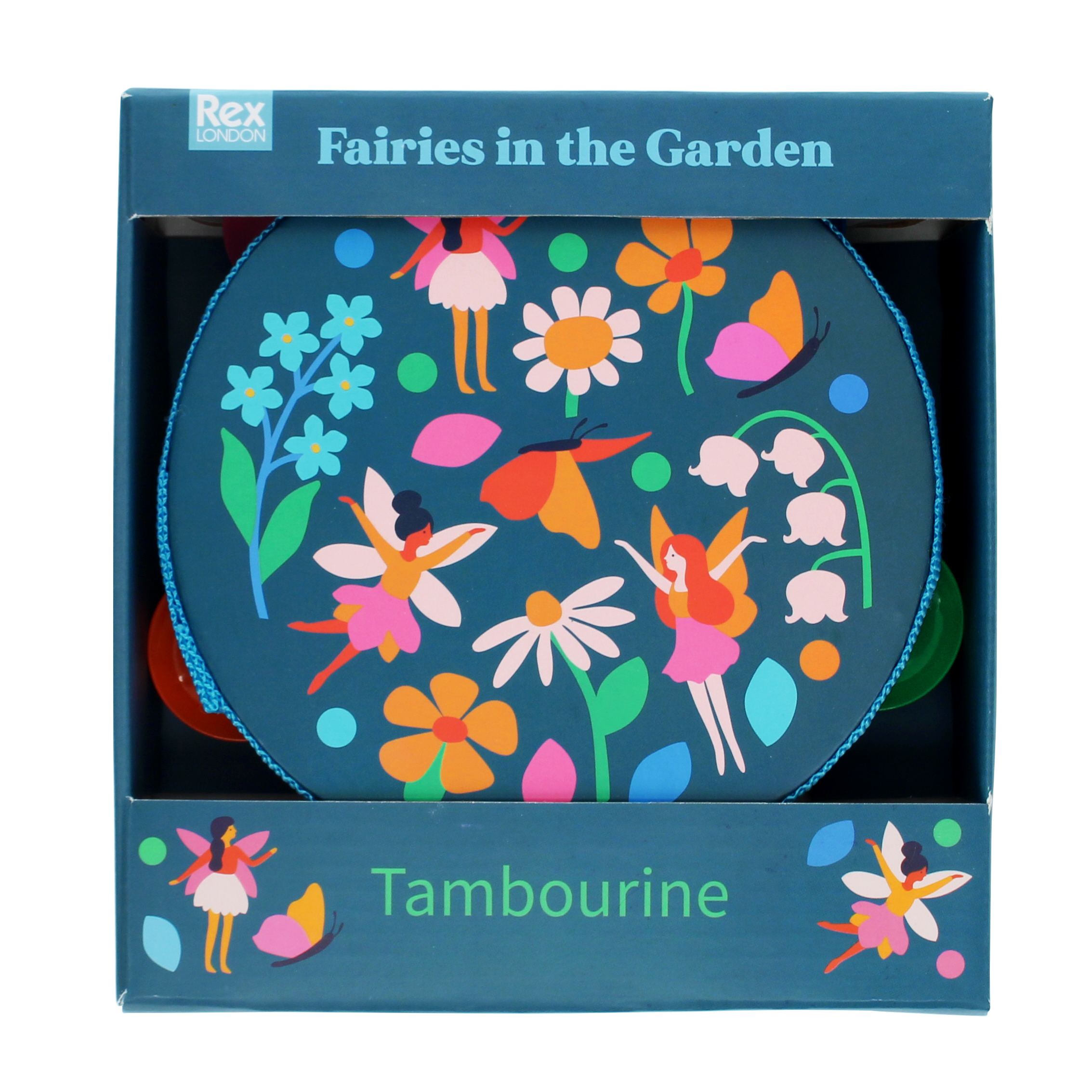 children's tambourine - fairies in the garden