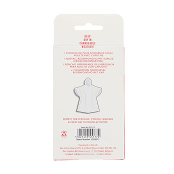 emergency rain poncho - red box