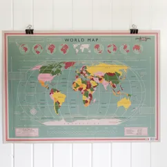 feuilles de papier cadeau - world map