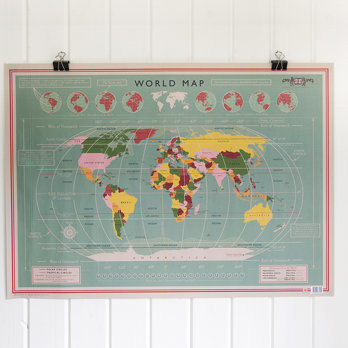 feuilles de papier cadeau - world map