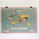 feuilles de papier cadeau - world map