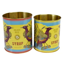 storage tins (set of 2) - golden rose syrup