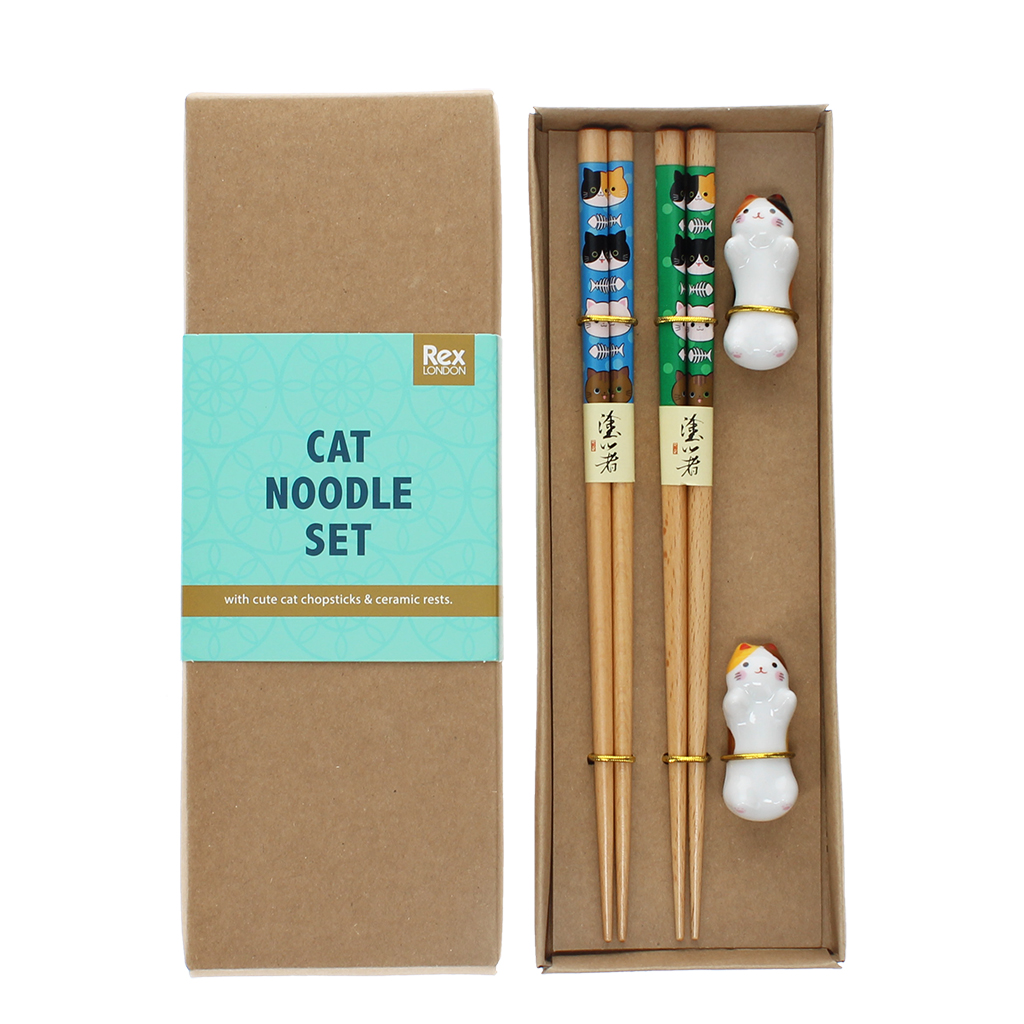 chopsticks and rests set - cat