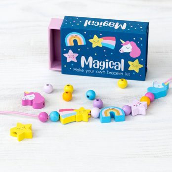 bastel-set armband aus holzkugeln - magic