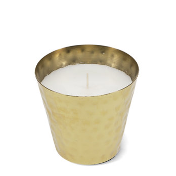 scented candle - gold tone hammered metal