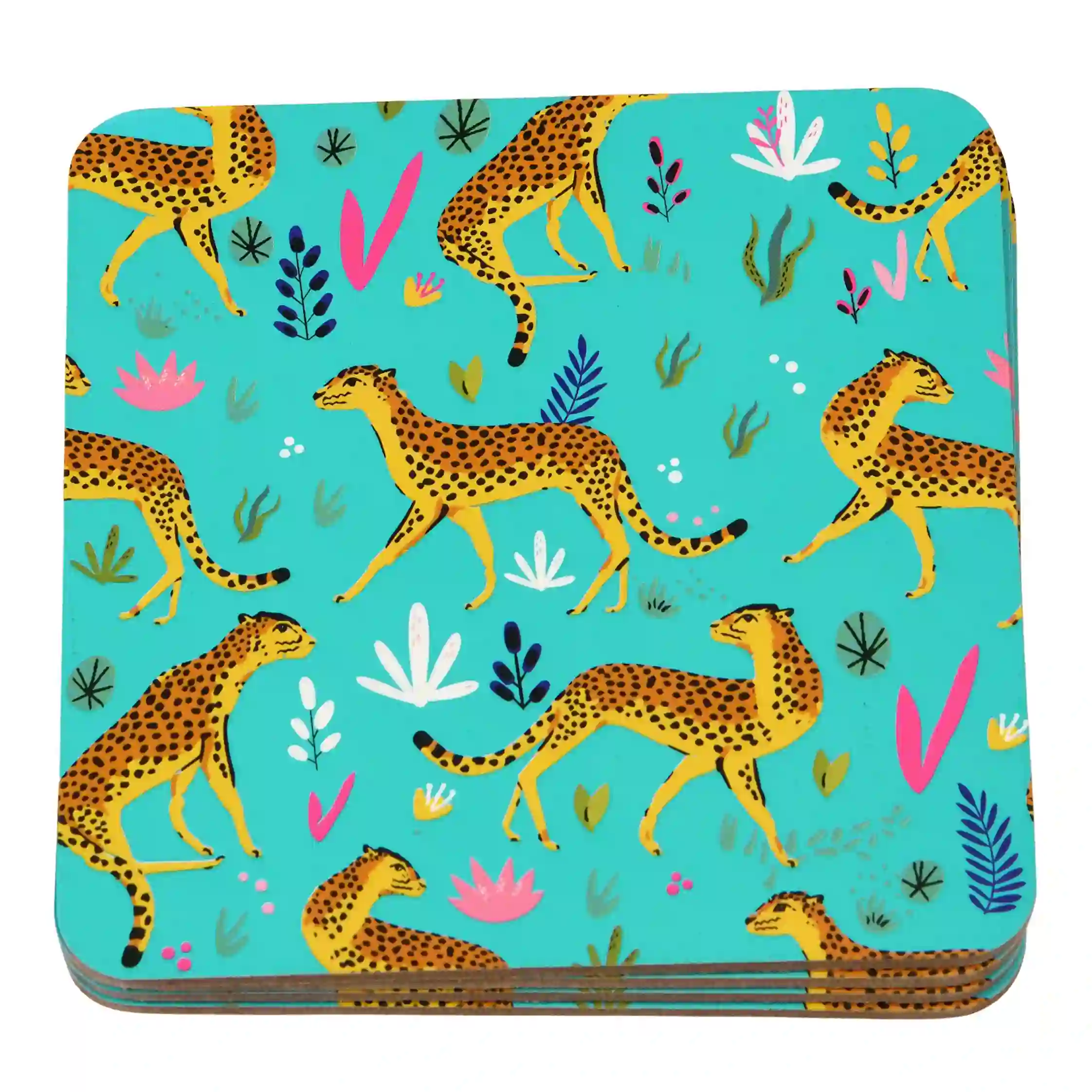 sous-verres cheetah (ensemble de 4)