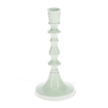 emaille-kerzenständer (19 cm) – hellgrau