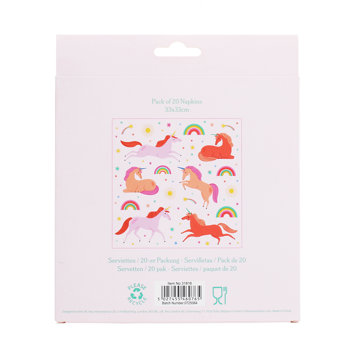 serviettes en papier (lot de 20) - licorne