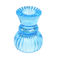 double ended glass candle holder - blue