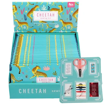 travel sewing kit - cheetah travel sewing kit - cheetah