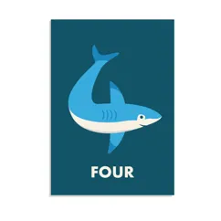 carte d'anniversaire shark 'quatre'