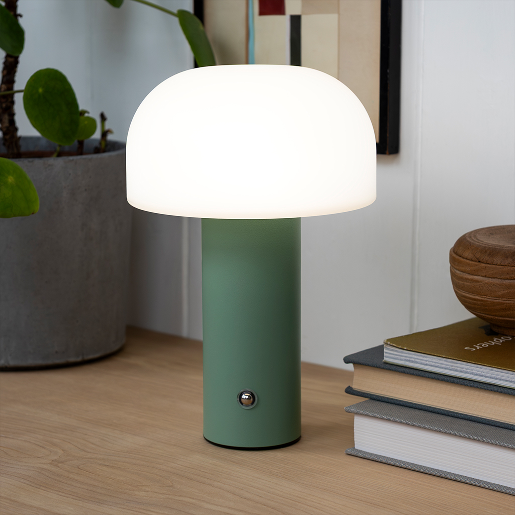 lampe tactile champignon rechargeable usb - vert