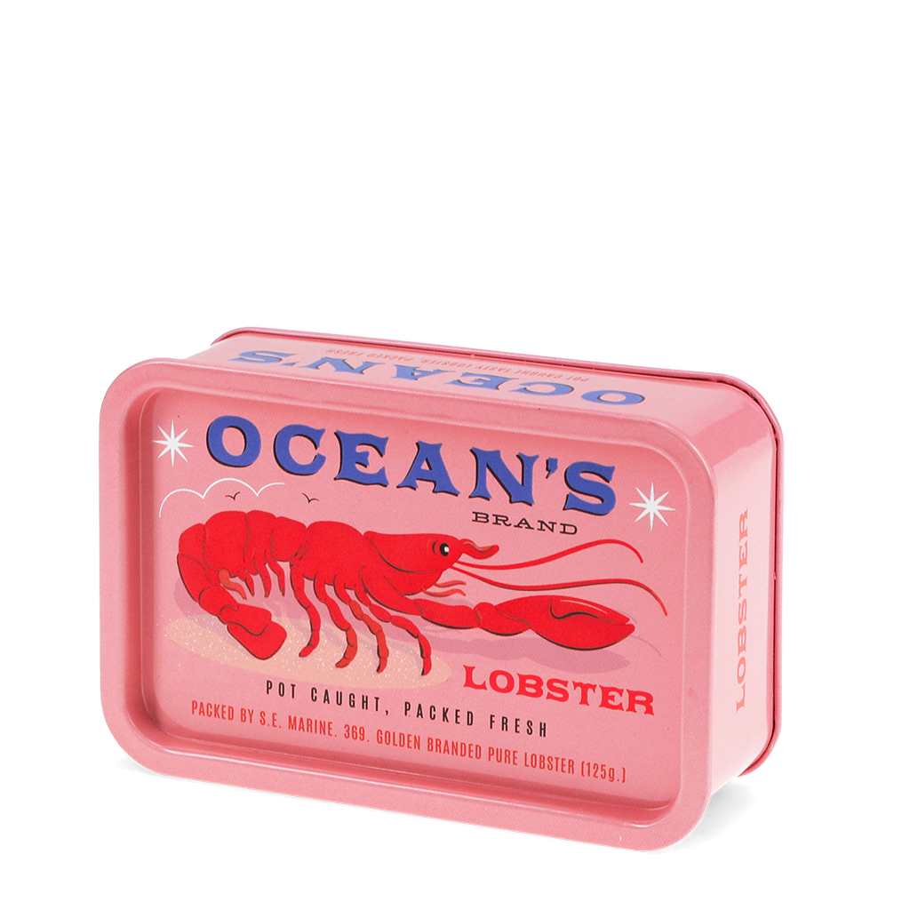 mini storage tin with lid - lobster