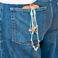 beaded phone strap - blue and tan
