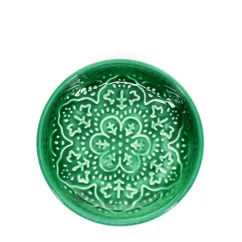 enamel trinket dish - dark green enamel trinket dish - dark green