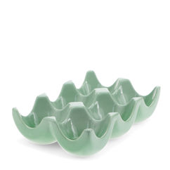 ceramic egg holder - green