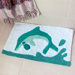 tufted cotton bath mat - dolphin