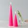 tall cone candle - bright pink