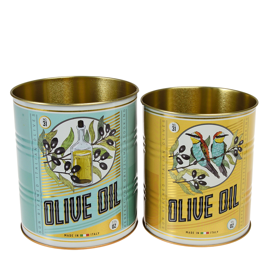 medium storage tins (set of 2) - olive oil