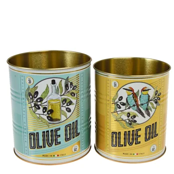 medium storage tins (set of 2) - olive oil medium storage tins (set of 2) - olive oil