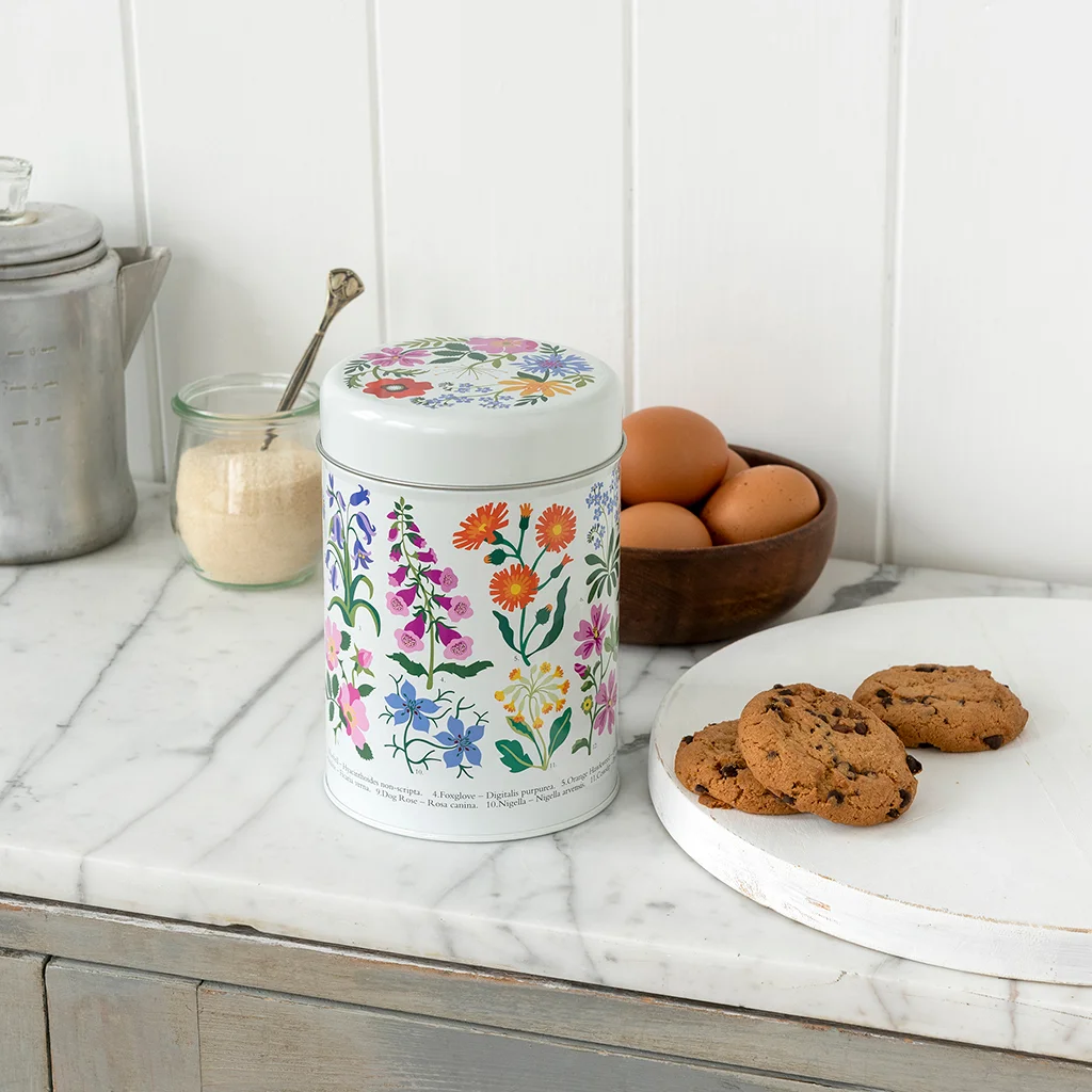 canister storage tin - wild flowers