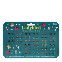 stick on earrings (30 pairs) - ladybird