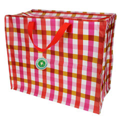 xxl-tasche - pink gingham