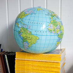 inflatable world globe - world map