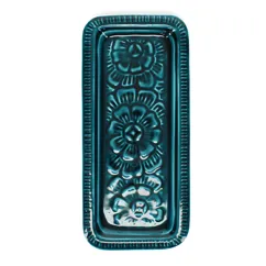 enamel trinket tray - blue enamel trinket tray - blue
