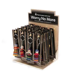 worry dolls with keyring - assorted