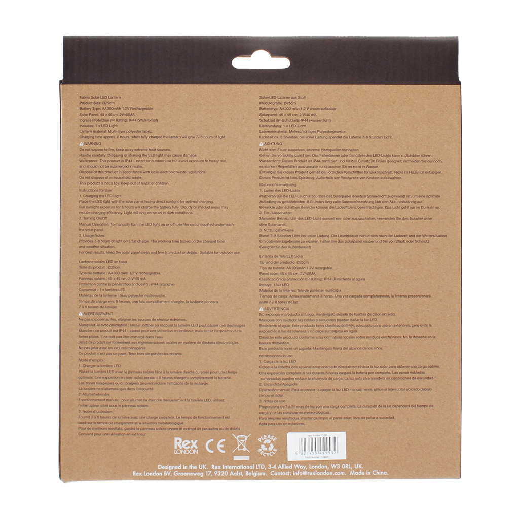 lanterne solaire d'extérieur à suspension - gris vison