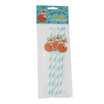 paper straws (pack of 4) - rusty the fox paper straws (pack of 4) - rusty the fox