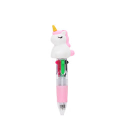mini four colour ballpoint pen - unicorn