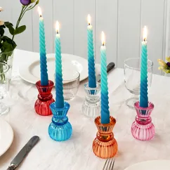 double ended glass candle holder - clear double ended glass candle holder - clear